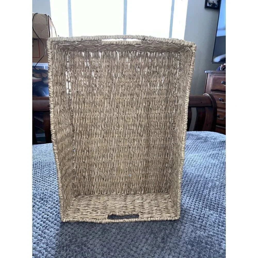 Square Nesting Wicker Baskets with Handle